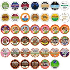 Crazy Cups 큐리그 K 컵 브루어용 맞춤형 버라이어티 팩 디카페인 커피 1인용 컵 40개