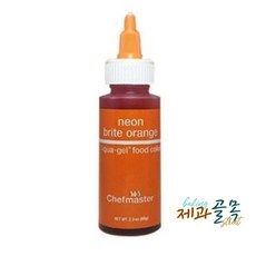 쉐프마스터 리쿠아젤(반액상) 대용량색소(65g) 네온브라이트오렌지neon brite orange 식용색소, 65g, 1개