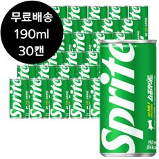 스프라이트 190ml x 30캔 탄산 미니 캔 음료