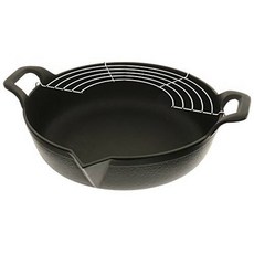 Iwachu 410-187 Cast Iron Tempura and Deep-Fry Pan with Wire Rac/11797, 상세내용참조