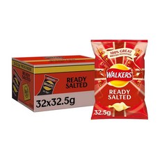 Walkers Ready Salted Crisps Box 워커스 레디 쏠티드 크리스피 갑자칩 32.5g 32봉