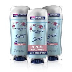 시크릿 여성을 위한 알루미늄 프리 데오도란트 코코넛 2.4온스(3개 팩), Secret Aluminum Free/ Rose Sce, 3개, 68g