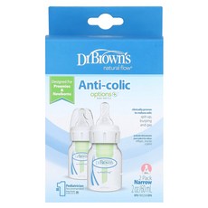 닥터브라운 Dr. Browns 내추럴 플로우 항가스 병 0개월+ 2팩 60ml 각, DBW30821, 2개