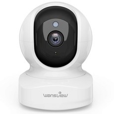 Wansview 네트워크 카메라 1080P 200만 화소 베이비 모니터 WiFi IP 카메라 무선 실내 방범 카메라 애완동물 카메라 아기 노인 애완동물 감시 동체 감지 양방향 음성 암시 촬영 녹화 가능 앱 무료, 상세페이지 참조