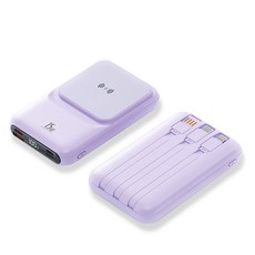 돌아라 미니 15W 무선 고속 충전 부착형 맥세이프 보조배터리 10000mAh, 자주색