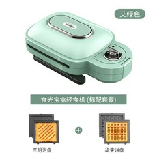 와플 메이커 기계 샌드위치 얇은 와플 기계 파니니 그릴 와플기 벨기에 와플 만들기 토스트기 간식 메이커 토스터기 붕어빵, 그린 옵션1
