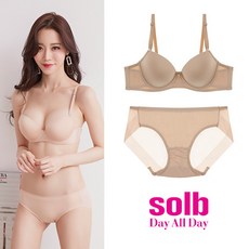 [솔브] Day All Day 노와이어업 스킨 브라햄팬티 세트(SSET314)