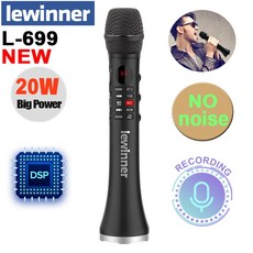 LEWINNER-L-699 전문 가라오케 마이크 무선 스피커 휴대용 블루투스 전화 지원 녹음 TF 플레이, 1개, 1.gold