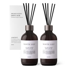 1+1 에이센트 네이처 디퓨저 실내방향제 200ml 2개 세트, 화이트릴리