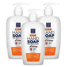 키스마이페이스 핸드솝 티트리알로에 물비누 시트러스향 클렌징 Kiss My Face Kids Hand Soap Fresh & Clean 266ml 3팩