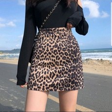 무늬샵 호피 레오파드 미니스커트 (속바지 포함)