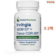 Tested Nutrients Irvingia Gabonensis IGOB131 + Cissus CQR-300 60캡슐 X2팩, 60개, 1개