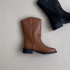 오비누크 55빅사이즈 어반 라운드토 브이컷 미들 웨스턴 부츠 4cm