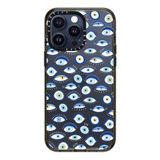 케이스티파이 casetify 아이폰 15 프로 맥스용 임팩트 케이스 [4X 군용 등급 낙하 테스트 / 2.5m(8피트) 보호] - 패턴 프린트 딸기 클리어 블랙, Blue All Seeing Eye Summer