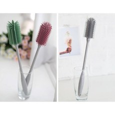 카페컵씻기 컵설거지솔 깊은컵닦기 실리콘수세미 설거지브러쉬 병솔, 그레이