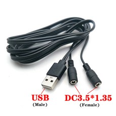 인산철 배터리 대용량 캠핑 USB-더블 DC 전원 공급 장치 플매트 카펫 러그 잭 연장 케이블 커넥터 코드 USB2.0 수-DC 3.5x1.35mm 암 1 분 2, 한개옵션0, 1개