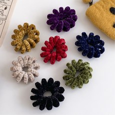벨벳 전화선 스프링 머리끈 자국없는 헤어고무줄 7color