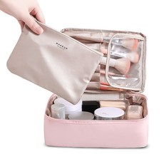자크앤 메이크업 파우치 화장품 수납 가방, 1개, 핑크