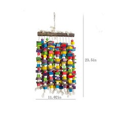  나무 새 장난감 대형 씹기 앵무새 액세서리 큰 케이지 물린 회색 마카오 앵무새용, size 2 