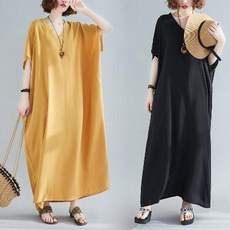 창파오 치파오 의상 일본 태국 전통 인도 스위스 여장남자 봄여름 라지 여성 보헤미안 브이넥 면