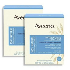 Aveeno 100% 오트밀 순한 보습 입욕제 Soothing Bath Treatment 42g 8개입 2팩, 336g, 2개