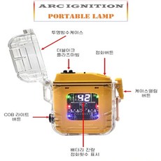 감성 투명 아크 전기 라이터 LED 플라즈마 캠핑 랜턴 겸용 C타입 USB 충전식 미니 방수 스파크 라이타 조명 R99567B(블랙 1개 블랙 상품 이미지