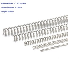 토션스프링 스프링팜 Y자형 압축 스프링 긴 압력 와이어 직경 1/1.2/1.5/2mm 304 스테인레스 스틸 길이 305mm, [02] 3pcs, [33] 1x12x305mm