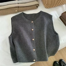 가을조끼 민소매니트 간절기 니트조끼 뷔스티에 레이어드 니트베스트 크롭 베이직 가을신상 가디건