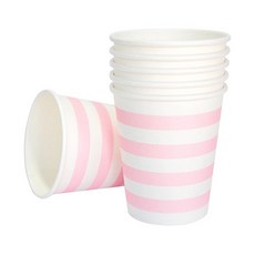 피플스파티 파티컵 240ml 스트라이프 18P, 핑크, 1개