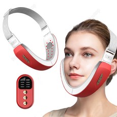 Routop v라인 마사지기 V라인 리프팅 고주파 진동 미용기 EMS미전류 레드/블루 LED 케어 USB식, 레드