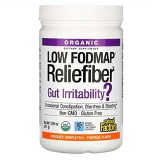Natural Factors Organic Low Fodmap Reliefiber 내츄럴팩터스 오가닉 로우 포드맵 릴리파이버 열대향 201g, 1팩, 0.72lb