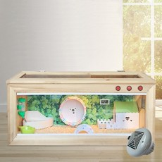 [미미사몰] 햄스터 고슴도치 유리 그릇 기니피그 허니 백 플라잉 케이지 보온 목상자 다람쥐 별장, 23) 고슴도치외 80.40.40 케이스세트, 1개