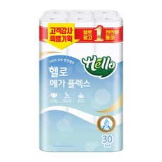 헬로 순수3겹데코 에코베어(Eco Bear) 천연펄프 롤화장지 18m, 1개, 30롤