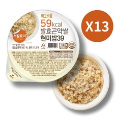 빼고비움 최저 칼로리 100g당 39kcal 발효곤약쌀현미밥39, 150g, 13개