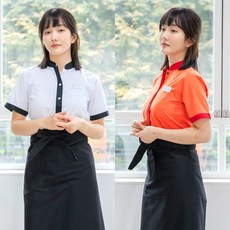 레뷰가운 SE67 여자 여름 반팔 셔츠 차이나카라 홀서빙 근무복