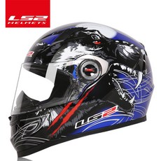 LS2 광대 풀 페이스 오토바이 헬멧 FF358 모토크로스 레이싱 남성 여성 Casco Moto Casque ECE 승인, 03 blue wolf