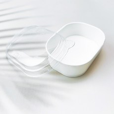 미니 일회용 150ml 소프트 사각 샐러드 떡 포장 도시락세트, 용기+뚜껑, 50개