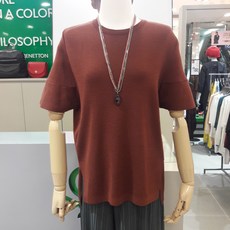 베네통 심플한 간절기 반팔니트BAKP11741