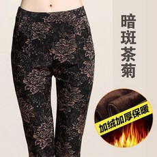 몸빼바지 기모 중노년 레깅스 여성바깥에착용 가을겨울타입 노인 보온바지 할머니 엄마 면바지 플라워바지