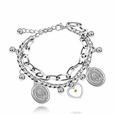 NA Mother Mary Miraculous Medal Link Chain Bracelet Mustard Se/340789