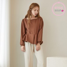 SOUP 언밸런스 페플럼 블라우스(SWALSE1)