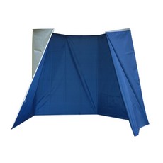 shangren 캐리 백 Brolly Shelter가있는 캐노피 그늘 야외 보호 바람 비 대피소 천막 방수 벽 천 접는 짧은 비치 앞치마, 4.8x1.5m, 옥스포드 천, 진한 파란색, 1개