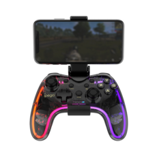 Ipega PG-9228 블루투스 게임 컨트롤러 RGB 다채로운 투명도 게임 패드는 Nintendo Switch MFi 게임에 적용됩니다. 안드로이드 폰, 1개, 1.Black