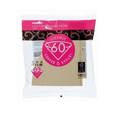 하리오 V60 커피필터 여과지 1-6잔용 브라운, 1개, 100개