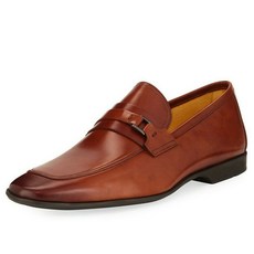 238918 Magnanni for Neiman Marcus 17601 남자 가죽 로퍼 드레스 원피스 신발 Cognac 사이즈 10