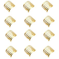거치대 냅킨 반지 원형 버클 결혼식 어머니의 날 저녁 식사 테이블 장식 12 개, [04] Type 5 Gold, 12개