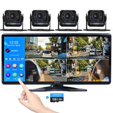 WINANON 10.36인치 4채널 터치 화물차 블랙박스 AI 사람감지 시스템 800만화소 고화질 1080P 트럭 차량 풀세트+128G, 사은품 9종 세트, 128GB, 800만화소+ADAS안전운전 보조시스템+BSD 차량용 전자기기