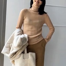 겨울 가을 니트셔츠 여자목폴라 스키니핏 이너티셔츠 풀오버 왕골 상의 트렌드