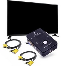 [해외] KVM 스위치 VGA 케이블 USB 키 키보드 마우스 모니터 어댑터 USB 프린터 스위치에 한 고 USB 2.0 VGA 분배기 상자, as shown