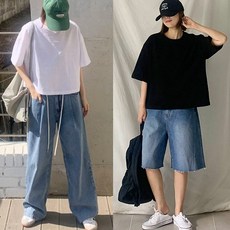 애플망고옷장 1+1 오버핏 무지 세미크롭 기본 반팔 티셔츠 여성 캐주월 단색티 플망고옷장 1+1 오버핏 무지 세미크롭 기본 반팔 티셔츠 여성 캐주월 단색티
